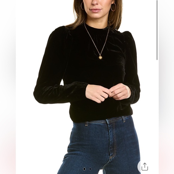 Boden Mutton Sleeve Velvet Top in Black, Size 20-22 - Picture 13 of 14